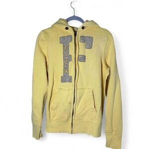 Abercrombie & Fitch Mens Muscle Cut Classic‎ Logo Yellow Full Zip Hoodie Size M